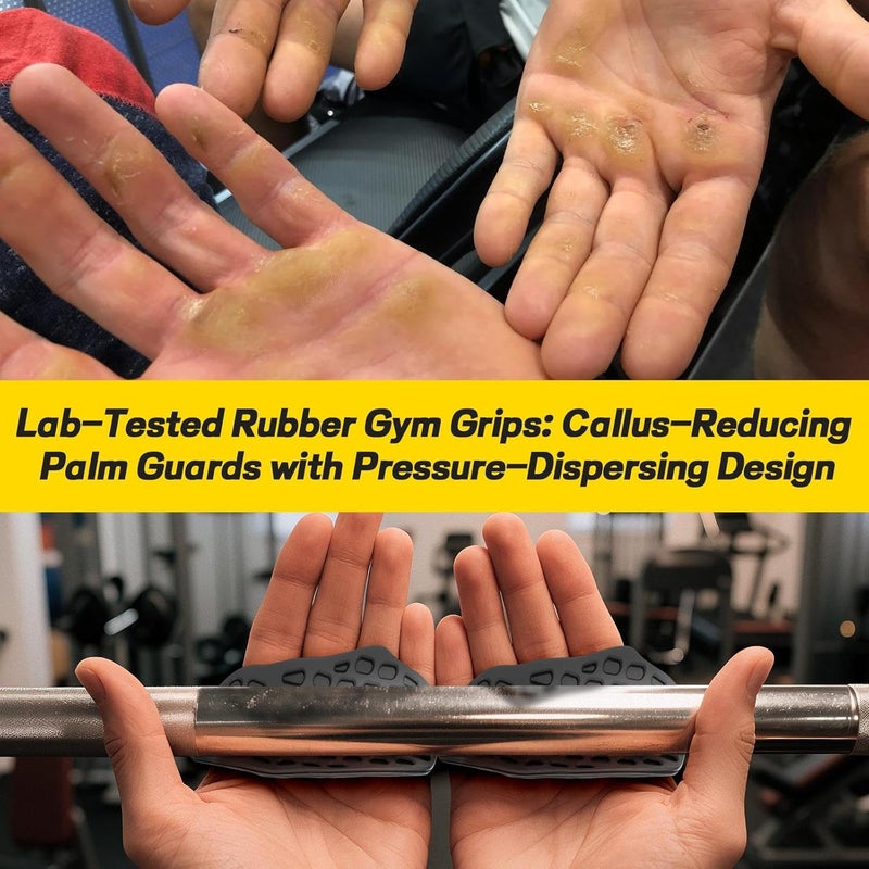 HUAFA Anti-Slip Workout Grips, Gym Grips Weight Lifting Grips Pads, Ergonomics Weight Lifting Gloves for Men Women Deadlift, Fitness Training and Exercise, Gym Grips Pads for Palm Protection - Image 3